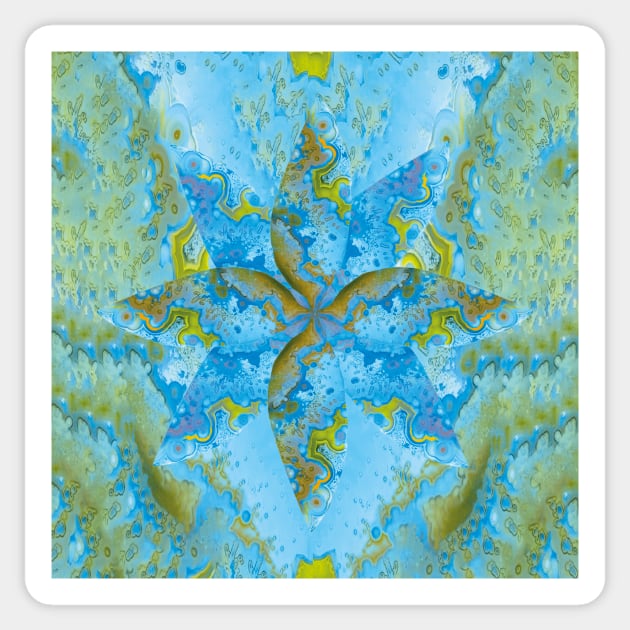 Abstract Digital Art in Blue and Green Tones Sticker by JeLoTall